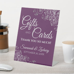 Signe De Table Cadeaux de mariage & Cartes Argent Frills sur Viol