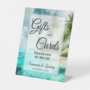 Signe De Table Cadeaux de Mariage & Cartes Merci Plage Tropicale