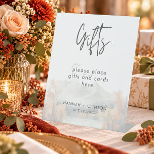 Signe De Table Cadeaux de mariage de scène de montagne automnale