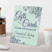 Signe De Table Cadeaux de mariage et cartes Lacy Mint Vert et ble (In SItu)