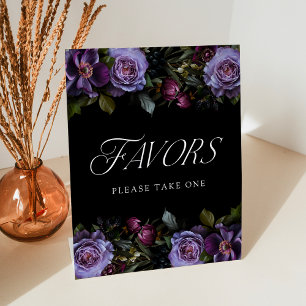 Signe De Table Cadeaux de mariage floraux violets gothiques lunat