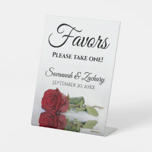 Signe De Table Cadeaux de mariage Une élégante rose rouge