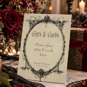 Signe De Table Cadeaux de mariage vintage gothique toile noire ma