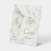 Signe De Table Cadeaux et Cartes de Mariage Fleurie Script Or (Recto)