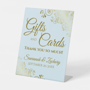 Signe De Table Cadeaux et Cartes de Mariage Merci Poudre Bleu & O