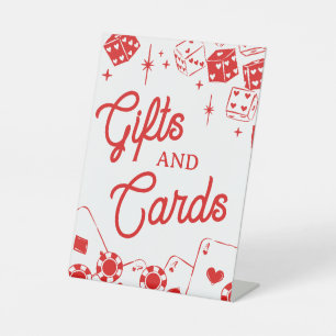 Signe De Table Cadeaux et Cartes de Poker aux Dés Rouge Chanceux