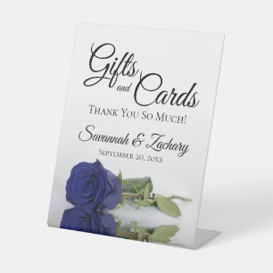 Signe De Table Cadeaux et cartes Deep Navy Rose bleu Merci