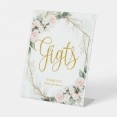 Signe De Table Cadeaux floraux rose et or (Recto)