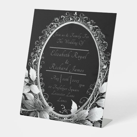 Signe De Table Cadre fleuri luxueux (Recto)