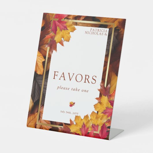 Signe De Table Cadre Or Elégant & Charme Rustique Automne Faveurs (Recto)