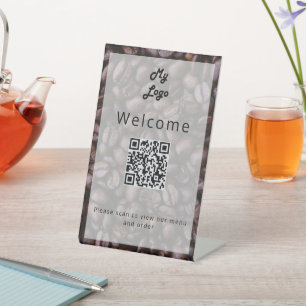 Signe De Table Café bar boutique menu de nourriture code QR