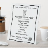 Signe De Table Café Café Heures d'ouverture Code QR (In SItu)