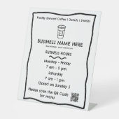 Signe De Table Café Café Heures d'ouverture Code QR (Recto)