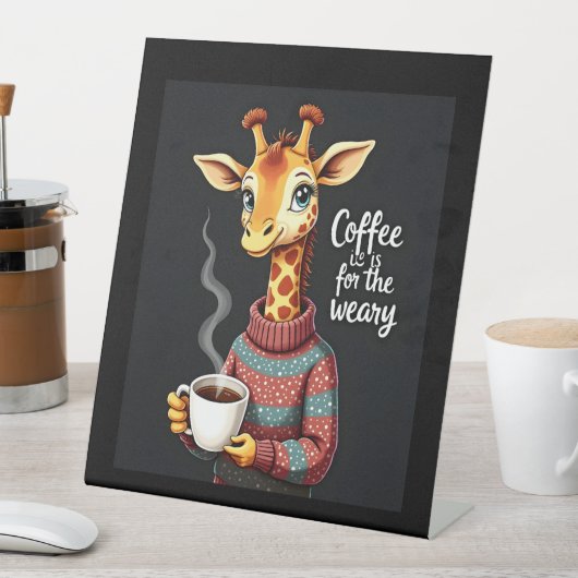 Signe De Table Café est pour Weary Funny Giraffe Lover café (In SItu)