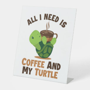 Signe De Table Café et ma Tortue Tortue Tortue Peint Tortue Lover