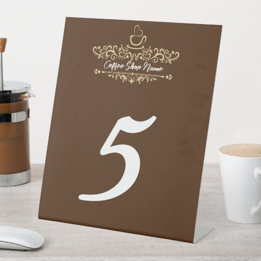 Signe De Table Café moderne café accueil Personnaliser le nom (In SItu)