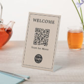 Signe De Table Café Restaurant Café Menu QR Code Business Logo (In SItu)