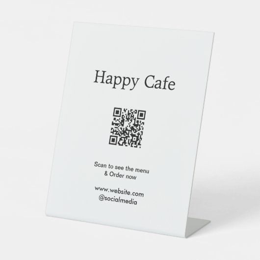 Signe De Table Cafe restaurant scanner pour voir le menu commande (Recto)