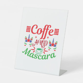 Signe De Table Caféine Joyeuse Et Mascara Xmas