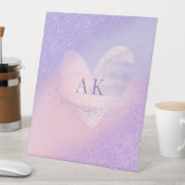 Signe De Table Cahier à cœur dégradé violet rose Monogram (In SItu)