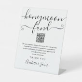 Signe De Table Caisse de lune de miel en noir et blanc Code QR (Recto)