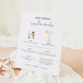 Signe De Table CAITLIN Navy Cocktail Signature Bar à boisson Menu