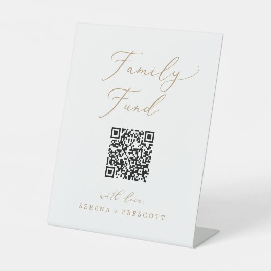 Signe De Table Calcul Or Delicate Code QR Fonds Famille (Recto)