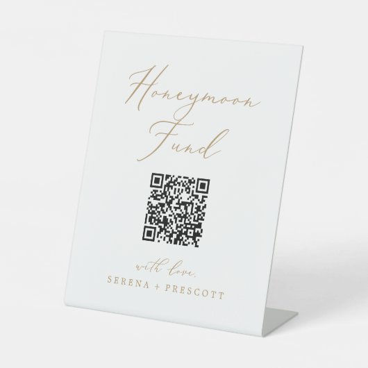 Signe De Table Calcul Or Delicate Code QR Honeymoon Fund (Recto)