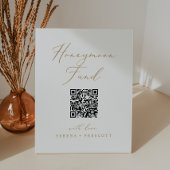 Signe De Table Calcul Or Delicate Code QR Honeymoon Fund