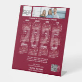 Signe De Table Calendrier 2026 Logo de la société QR Code Bourgog (Recto)
