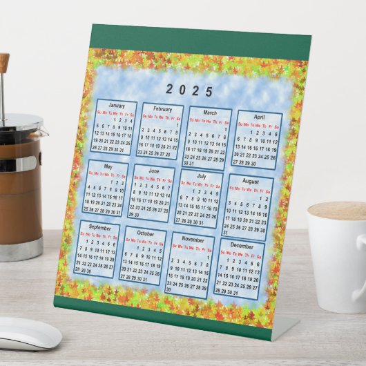 Signe De Table Calendrier de l'année 2025 (In SItu)