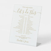 Signe De Table Calendrier de mariage élégant en écriture dorée (Recto)