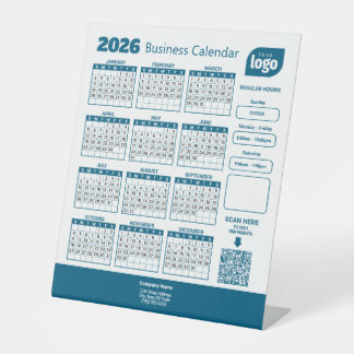 Signe De Table Calendrier d'entreprise personnalisé sur socle 202