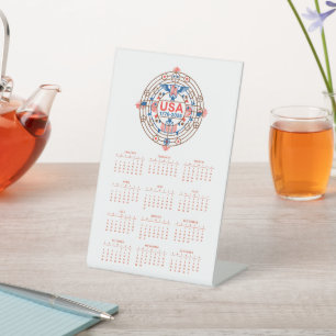 Signe De Table Calendrier Joyeux anniversaire USA 250