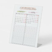 Signe De Table Calendrier mensuel 2025 (Recto)