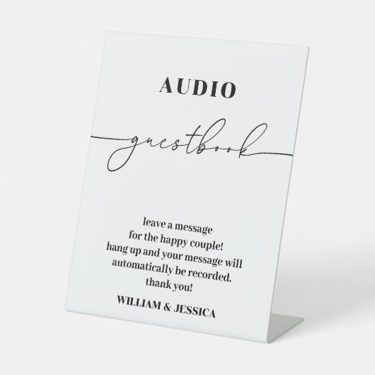 Signe De Table Calligraphie Audio Livre d'or| Téléphone Livre d'o (Recto)