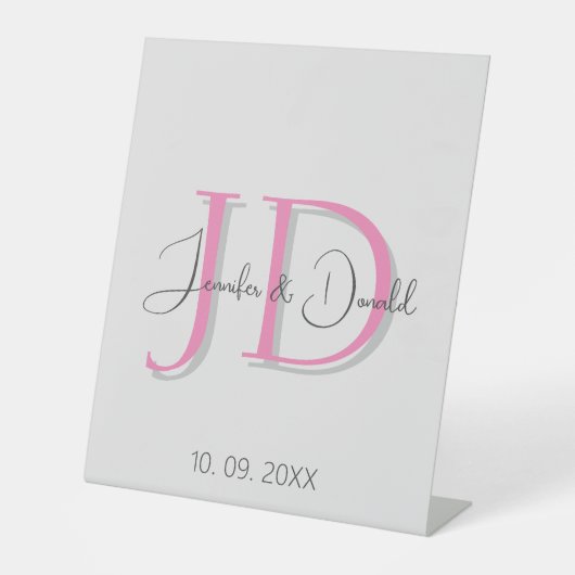 Signe De Table Calligraphie classique tendance monogramme (Recto)