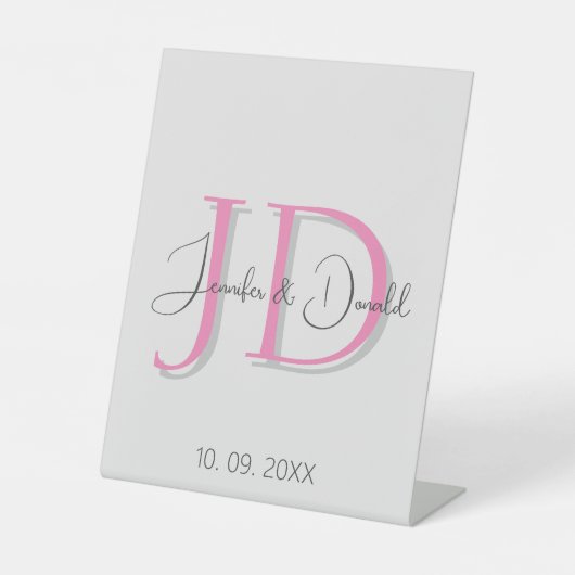 Signe De Table Calligraphie classique tendance monogramme (Recto)