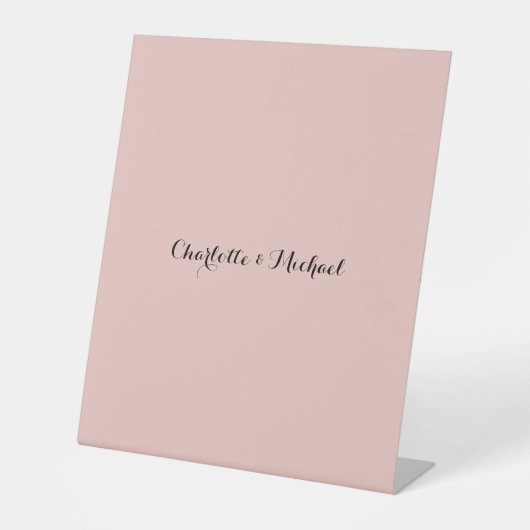 Signe De Table Calligraphie de mariage Élégante Rose Gold Nom sim (Recto)