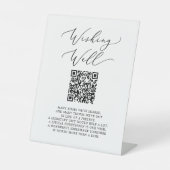 Signe De Table Calligraphie délicate Code QR Mariage Wishing well (Recto)