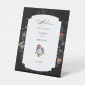 Signe De Table Calligraphie florale noire (Recto)