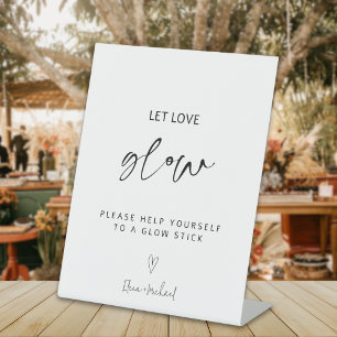 Signe De Table Calligraphie Laisser l'amour Mariage lumineux Stic