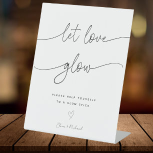 Signe De Table Calligraphie Laisser l'amour Mariage lumineux Stic