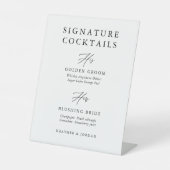 Signe De Table Calligraphie Mariage Signature Barre de cocktails (Recto)