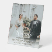 Signe De Table Calligraphie moderne Accueil simple Mariage photo (Recto)