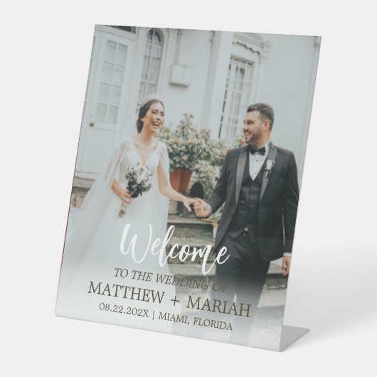 Signe De Table Calligraphie moderne Accueil simple Mariage photo (Recto)