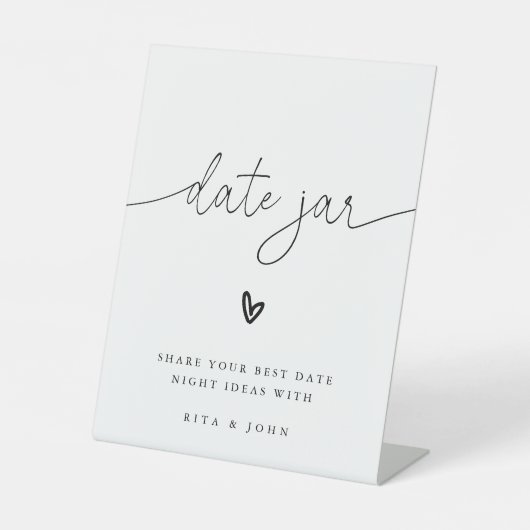 Signe De Table Calligraphie moderne Date Jar Idées Mariage Sign (Recto)