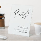 Signe De Table Calligraphie moderne Gents Salle de bain Mariage S (In SItu)