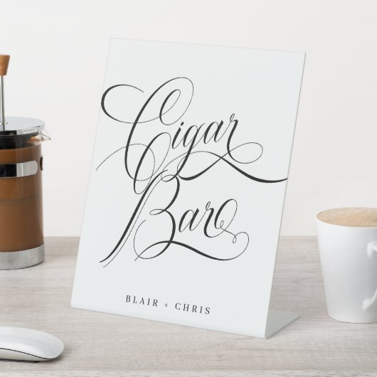 Signe De Table Calligraphie Moderne Mariage Cigar Bar Mariage Sig (In SItu)