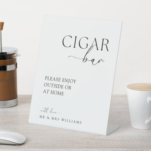 Signe De Table Calligraphie Moderne Mariage Cigar Bar Mariage Sig (In SItu)